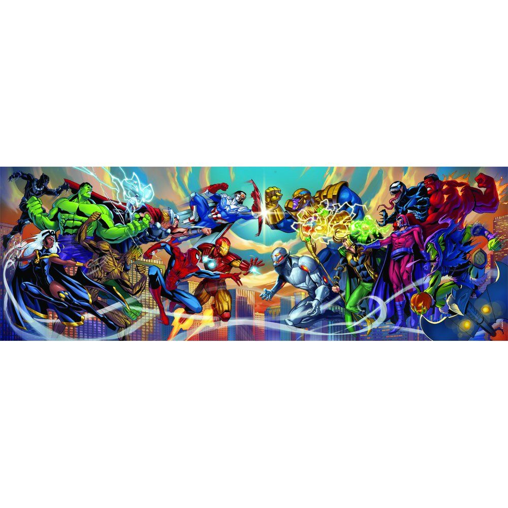 Puzzle panoramique Marvel Héros contre Vilains 1000 pièces