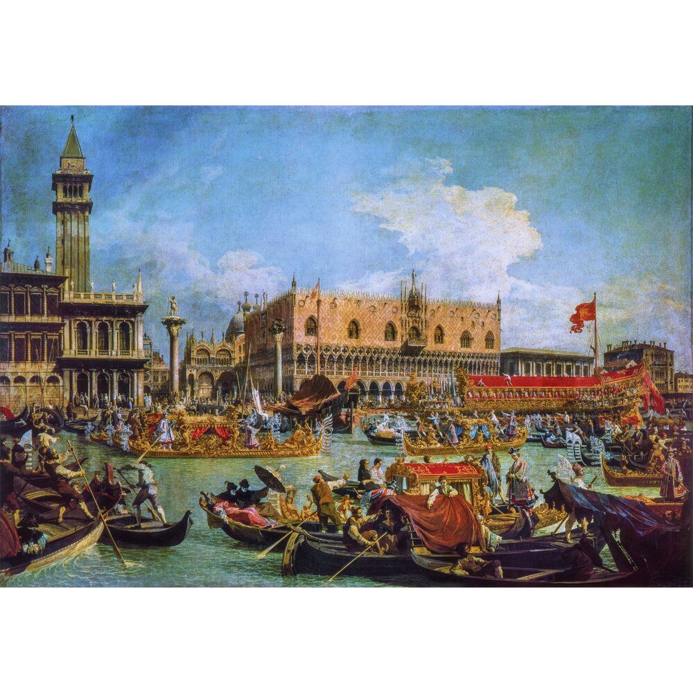 Puzzle de 1000 pièces représentant le retour du Bucentaure au Molo le jour de l'Ascension, inspiré du Musée Canaletto.