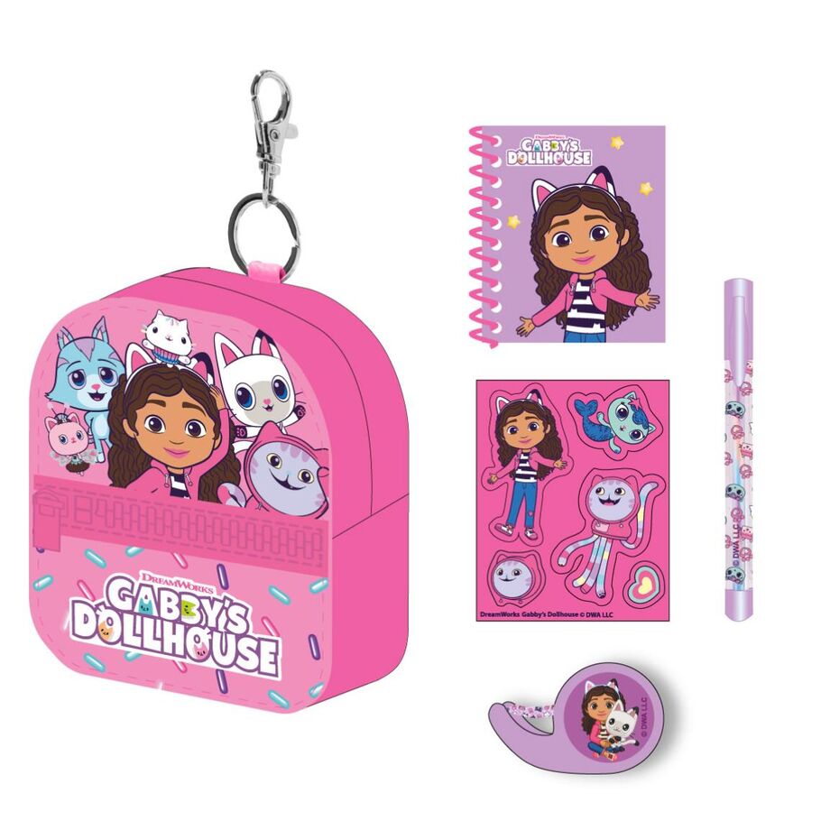 Gabbys Doll House Stationery mini backpack set