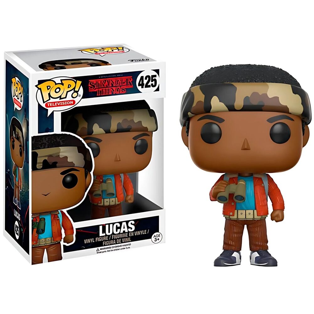 Figurine POP de Lucas de Stranger Things avec des jumelles