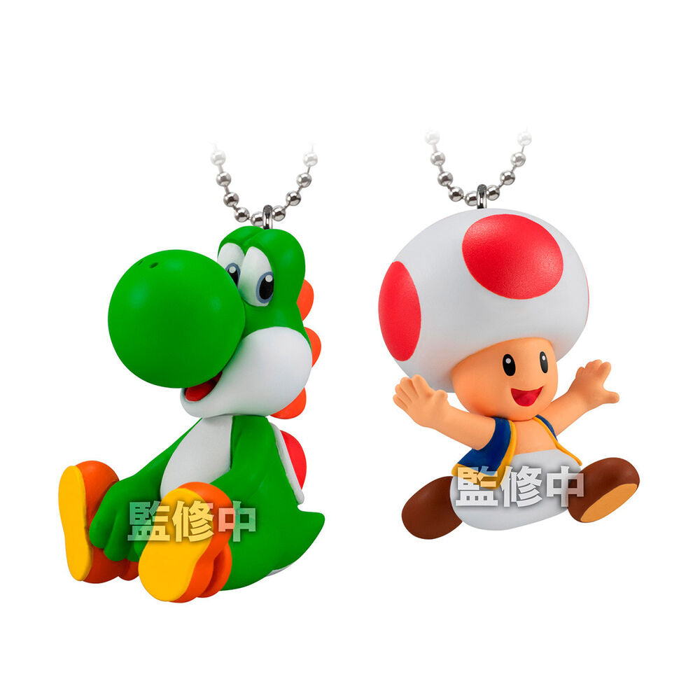 Porte-clés figurine surprise Super Mario Bros assortie, 2,5 cm