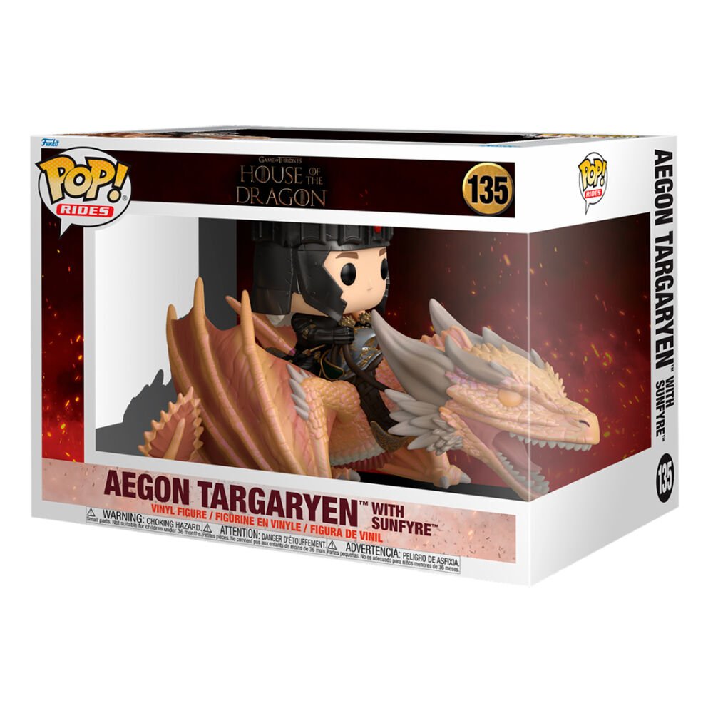 POP figure Rides House of the Dragon Aegon Targaryen with Sunfyre - Nerdscape