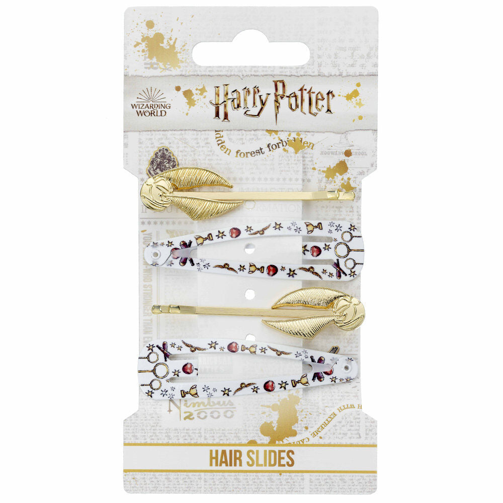 Lot de 4 pinces à cheveux Harry Potter Vif d'or