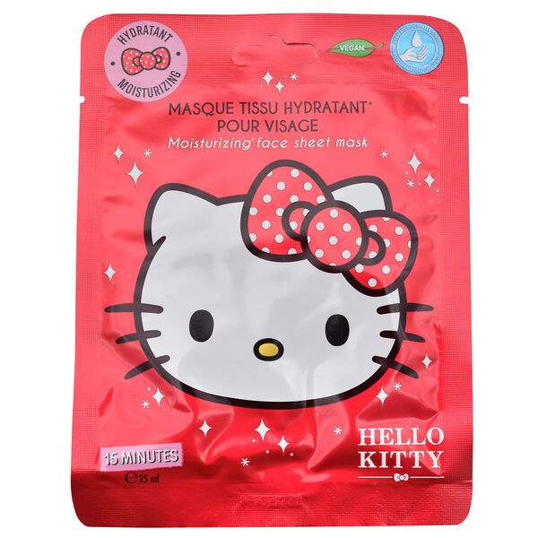 Maschera viso idratante Hello Kitty confezione rossa, prodotto skincare Nerdscape