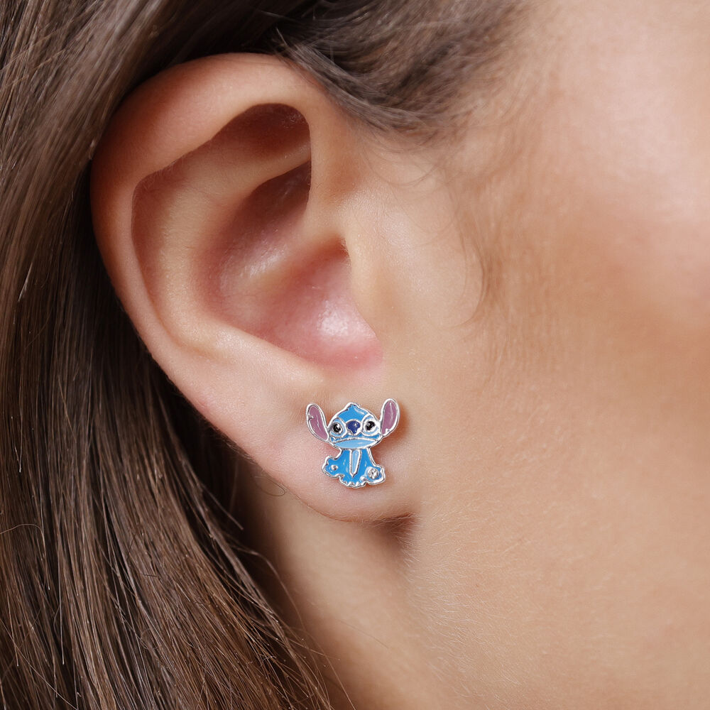 Boucles d'oreilles Stitch Disney argentées