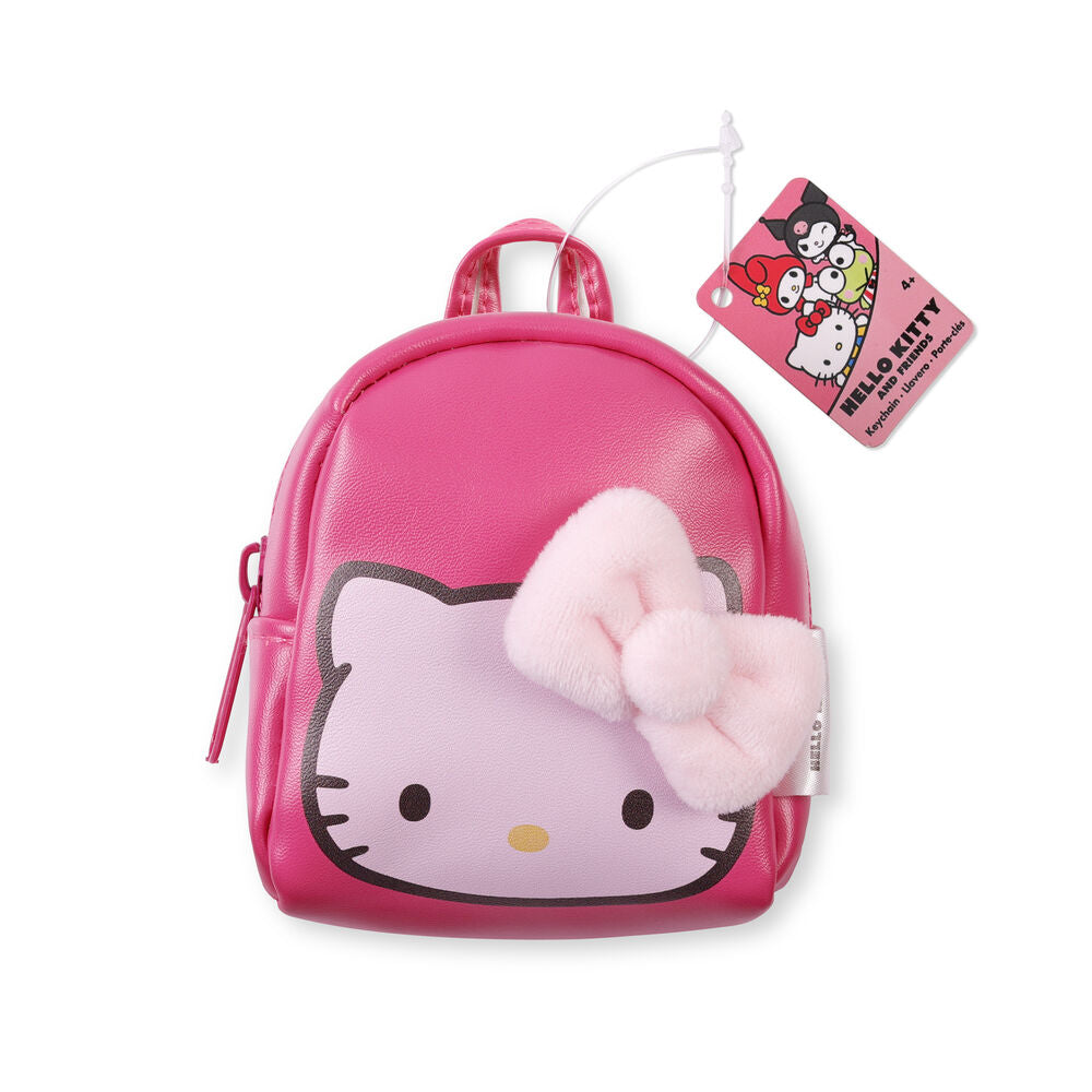 Mini zaino rosa Hello Kitty con fiocco peluche, accessorio kawaii nerd Nerdscape