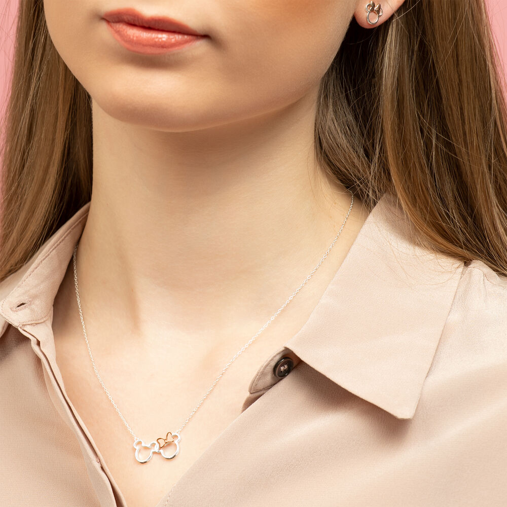 Disney Mickey & Minnie necklace silver