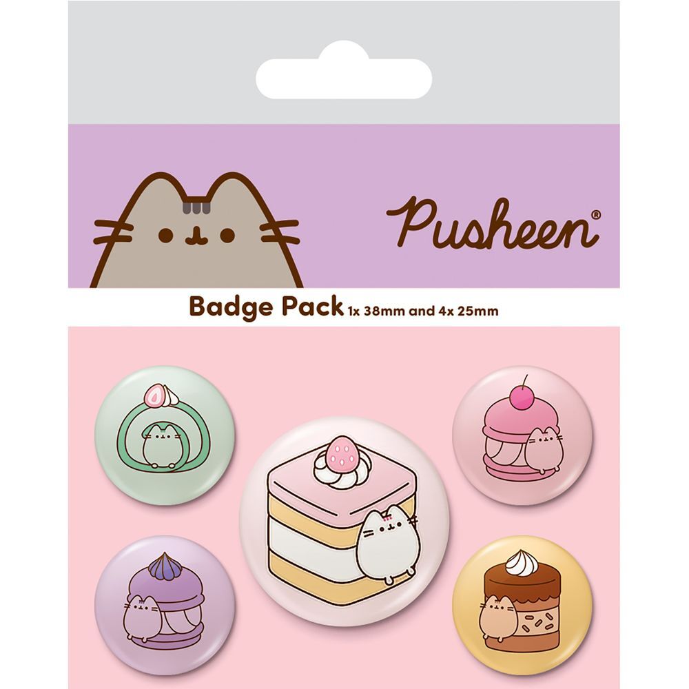 Ensemble de 5 badges Pusheen