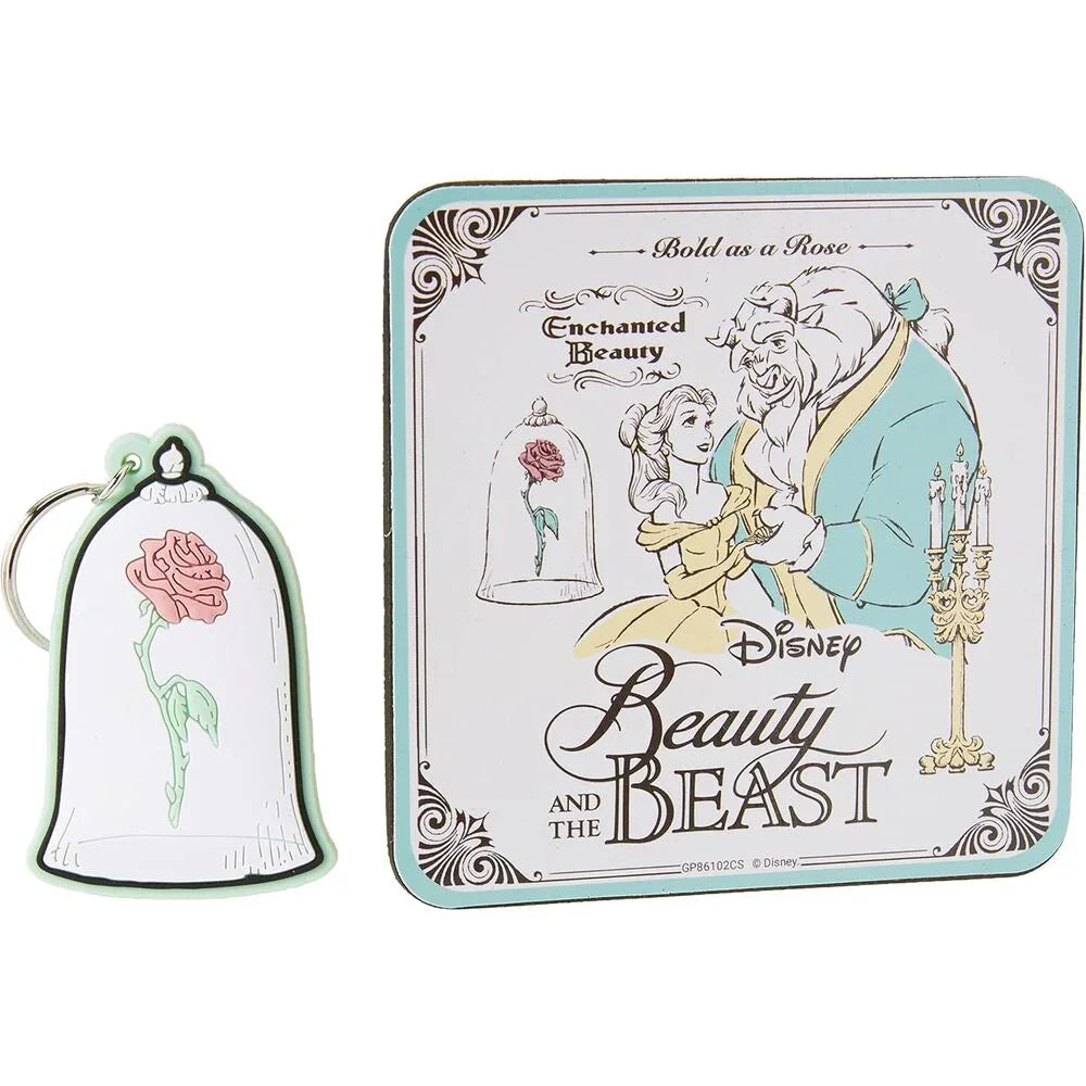 Disney Beauty and the Beast Set Mug + keyring + coaster Nerdscape