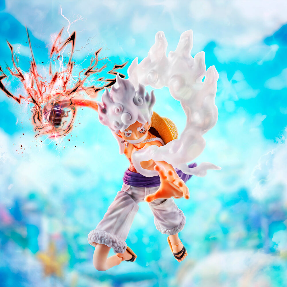 Figurine One Piece Monkey D. Luffy Gear 5 Future Island Egghead SH Figuarts de 15,5 cm