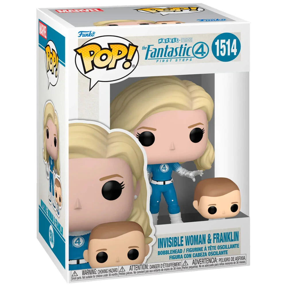 Funko Pop! Marvel The Fantastic 4 Invisible Woman & Franklin - Figura da Collezione Vinyl Nerdscape