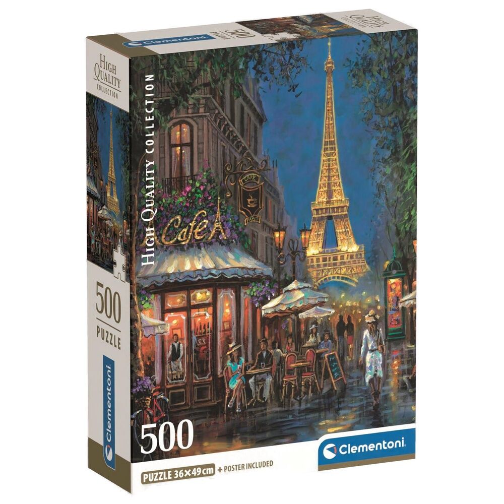 High Quality Night at the Eiffel Cafe puzzle 500pcs