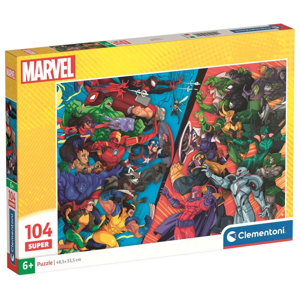 Super puzzle Marvel Héros contre Vilains de 104 pièces