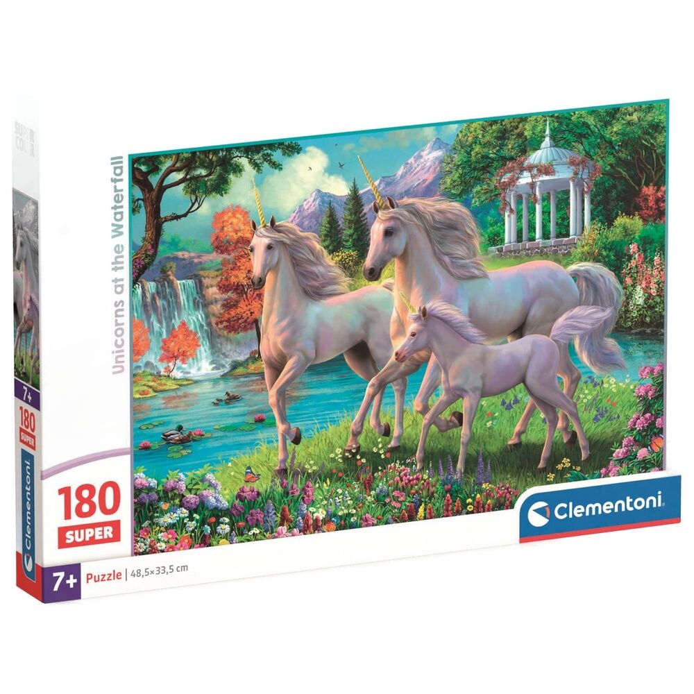 Super puzzle de 180 pièces « Licornes à la cascade »