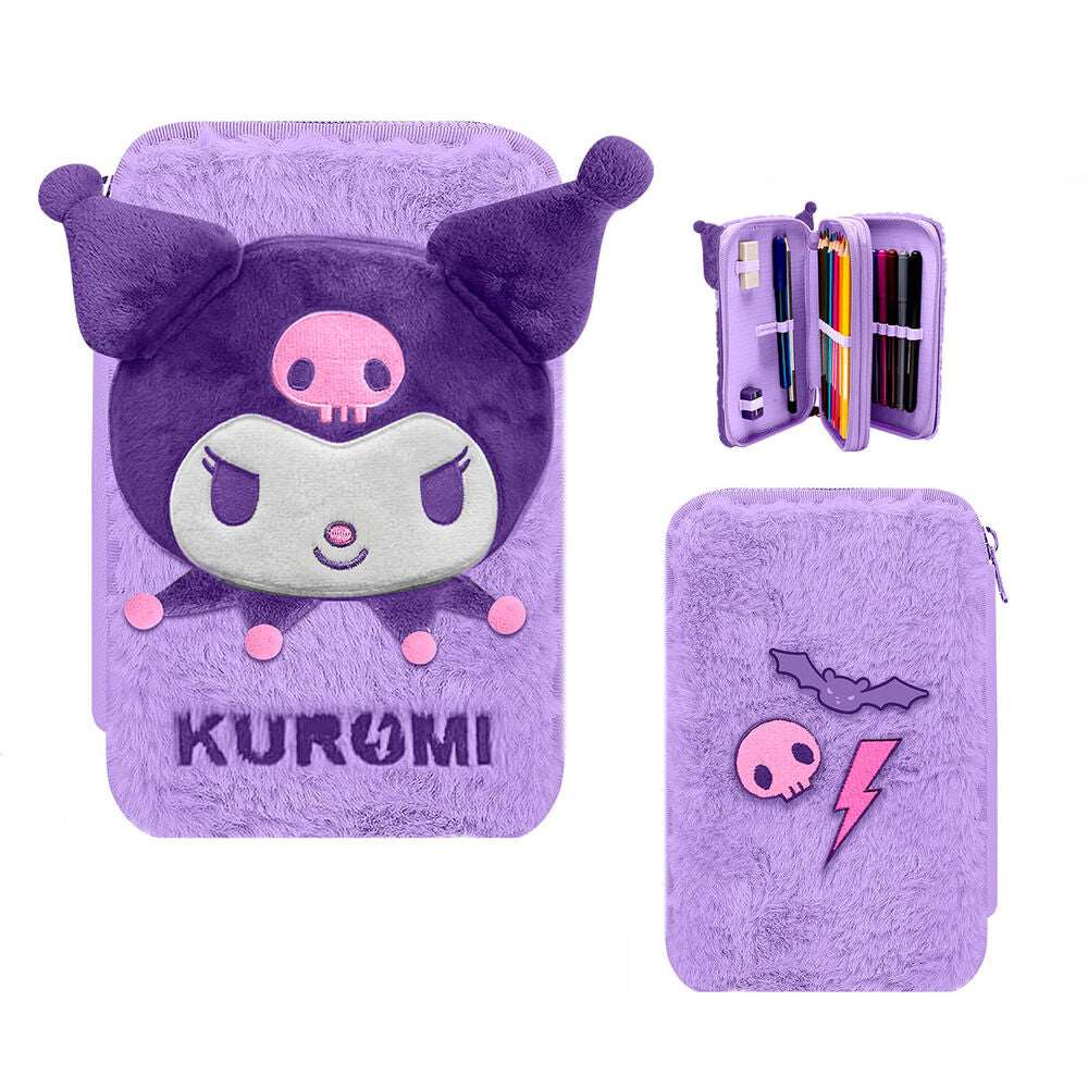 Hello Kitty Kuromi double pencil case 12x20x4cm