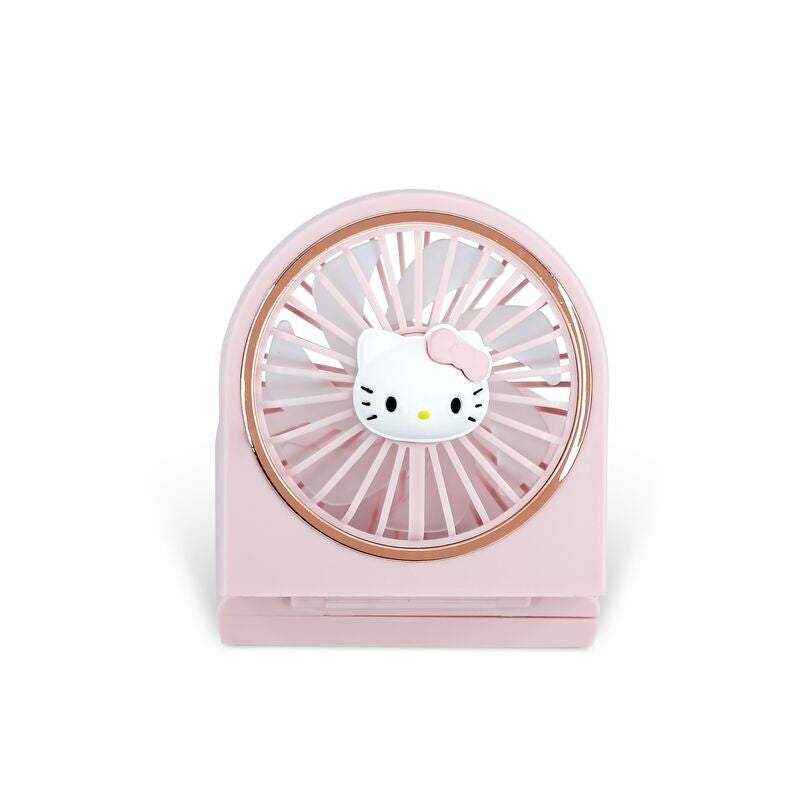 Ventilatore rosa da scrivania con design Hello Kitty, accessorio cute su Nerdscape