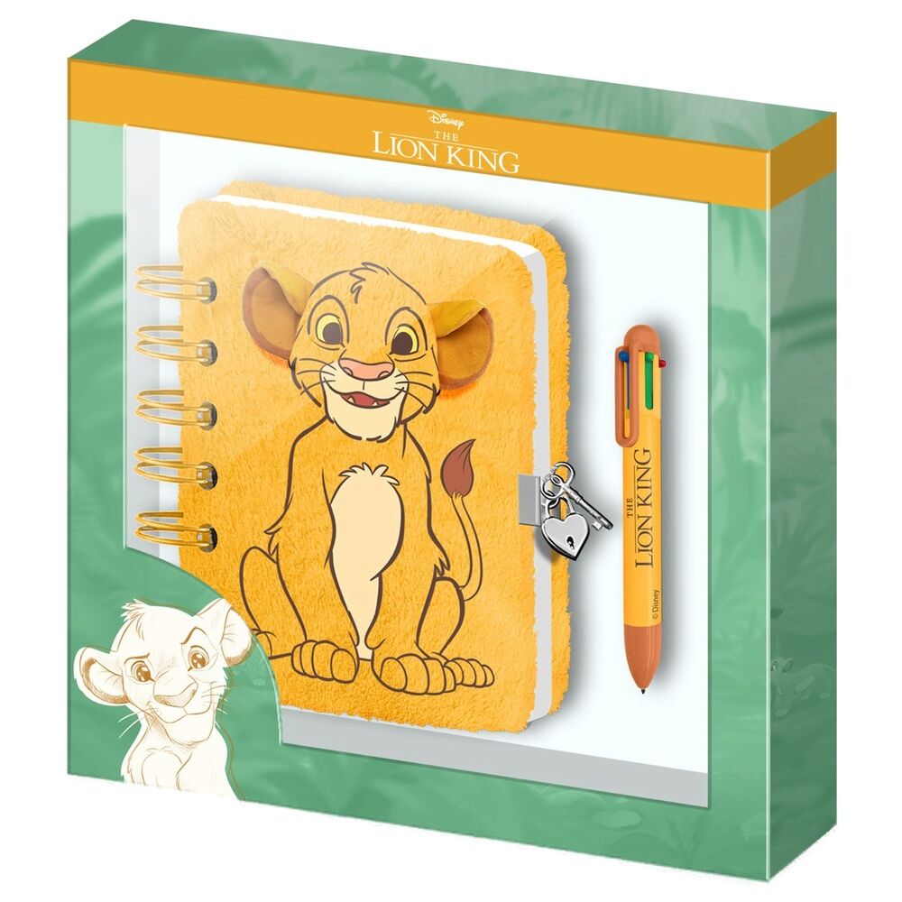 Journal intime du Roi Lion Disney en peluche + stylo