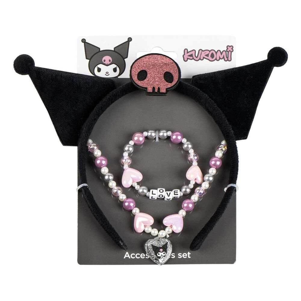 Hello Kitty Kuromi jewellery set sized 12.5x19x2cm