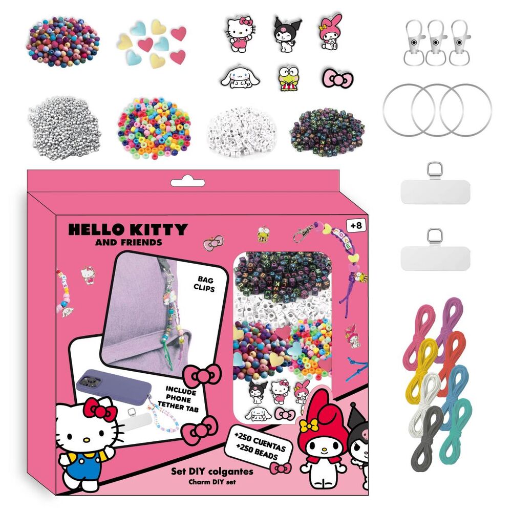Hello Kitty and Friends Bag Clip jewelery set