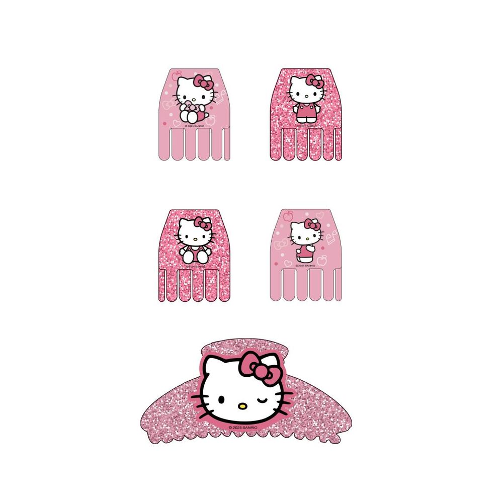 Hello Kitty Set of 5 Hair Clips