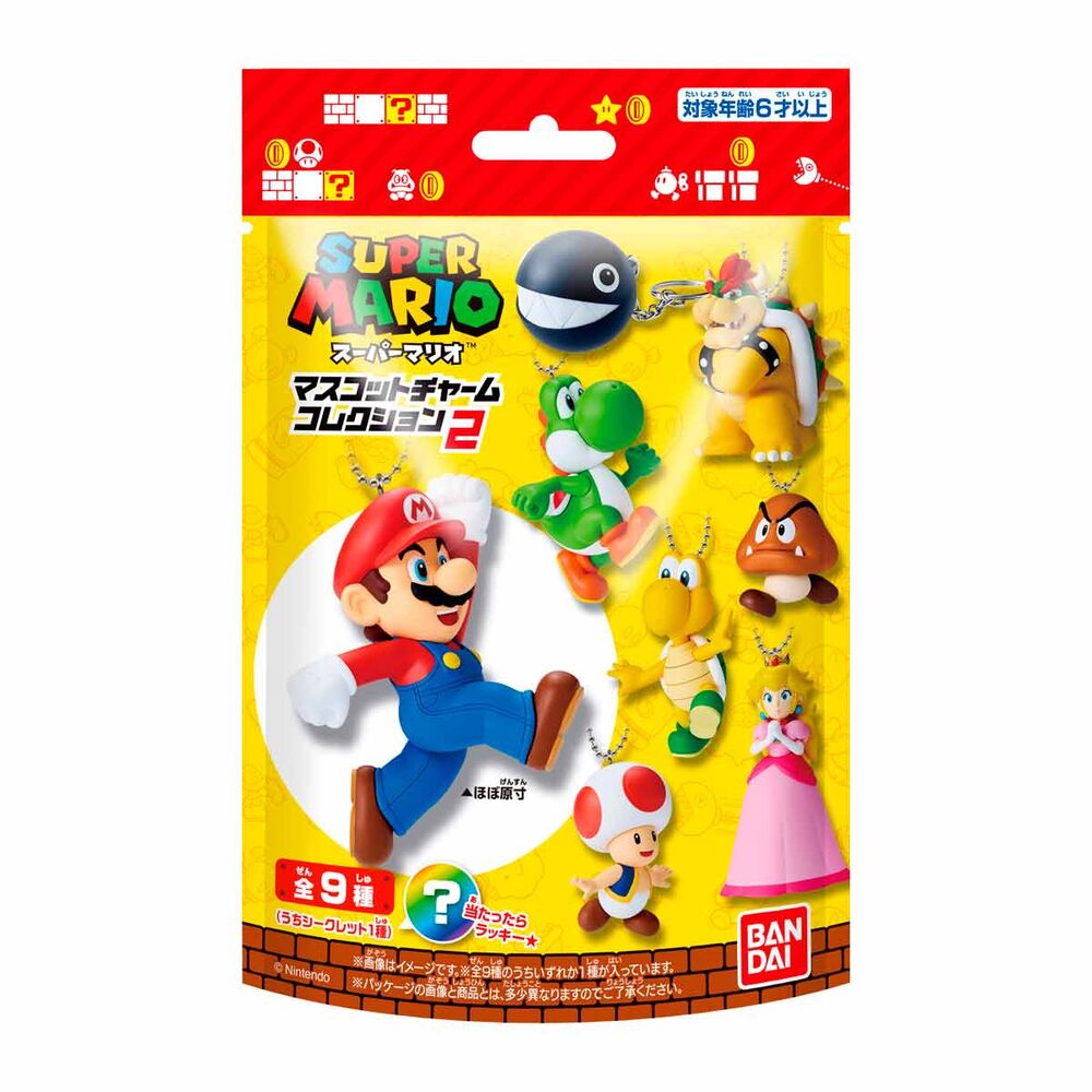 Porte-clés figurine surprise Super Mario Bros assortie, 5,4 cm