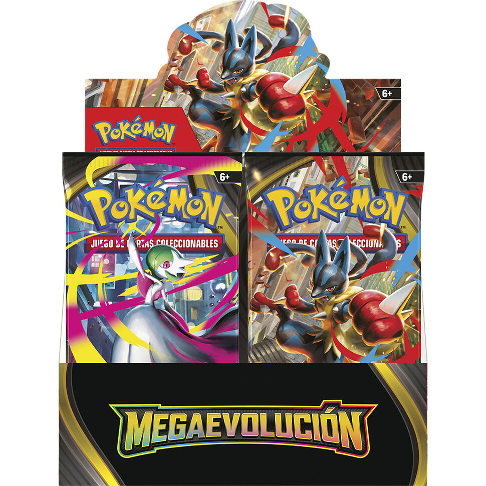Boosters de jeu de cartes à collectionner Pokémon Mega Evolution espagnols assortis