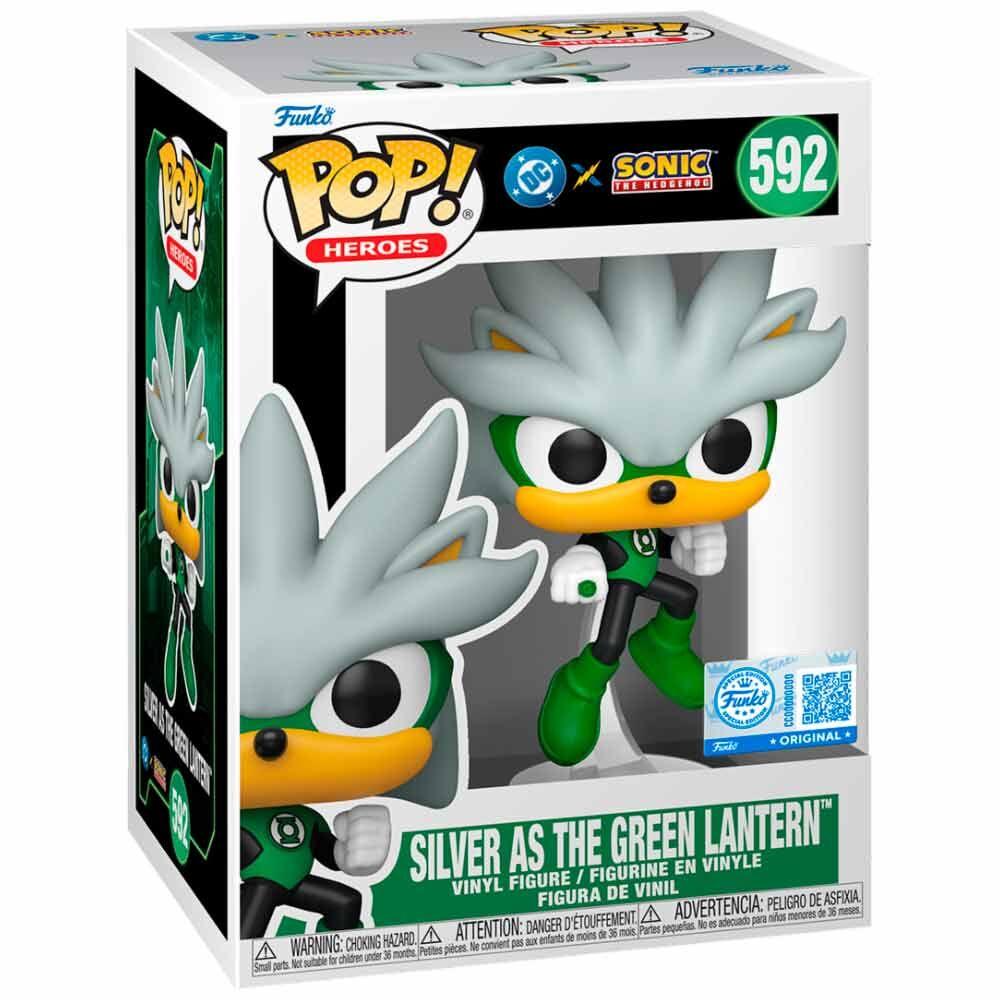 POP figure Sonic The Hedgehog DC Comics Silver As the Green Lantern Exclusive Nerdscape