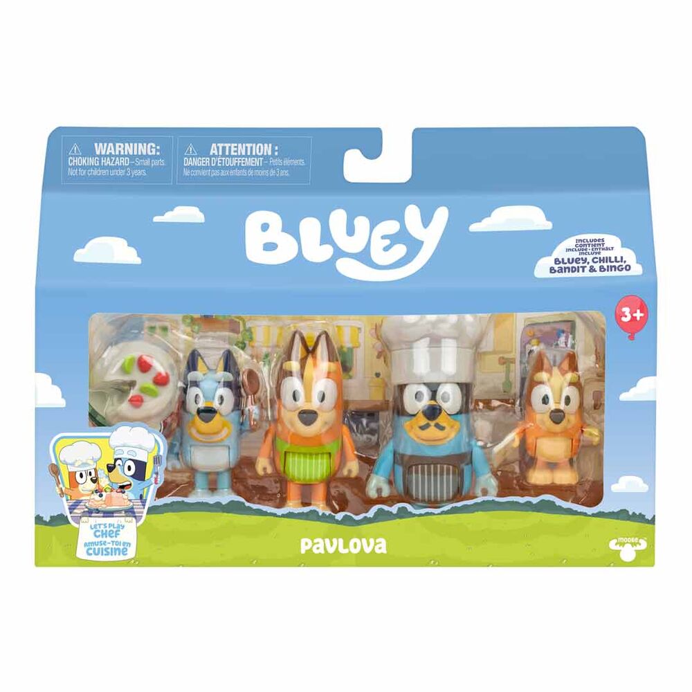 Pack de 4 figurines Bluey Let's Play Chef
