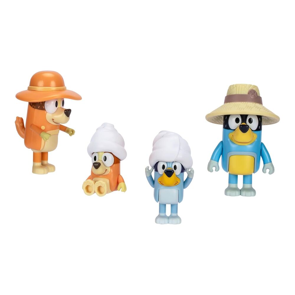 Pack de 4 figurines Bluey Family Trip