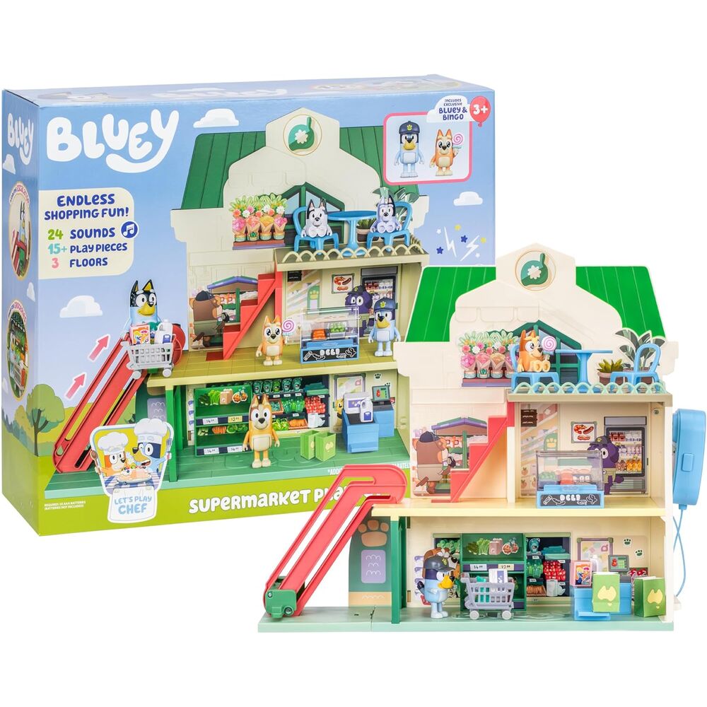 Coffret de jeu Supermarché Bluey + figurines