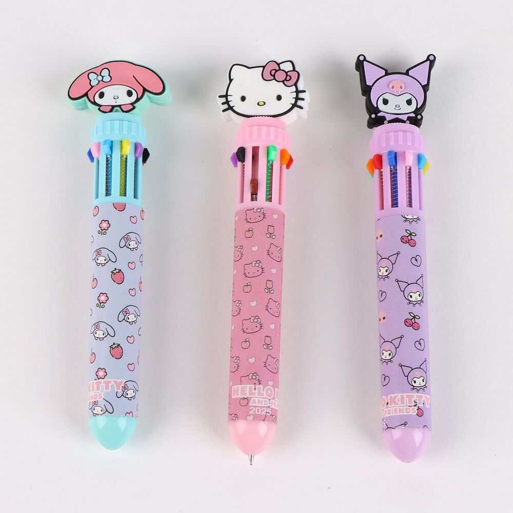 Penna multicolore decorata con personaggi kawaii Nerdscape, ideale per fan e collezionisti.