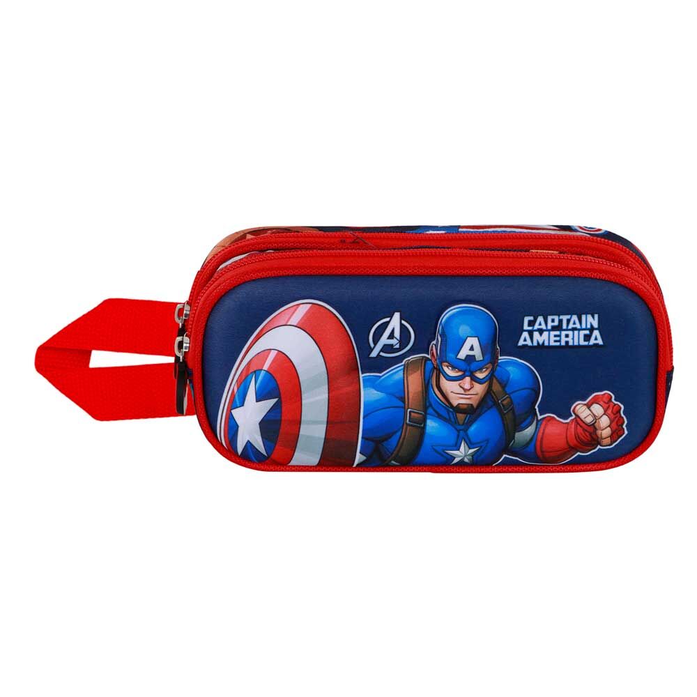 Étui à crayons double 3D Marvel Captain America Patriot