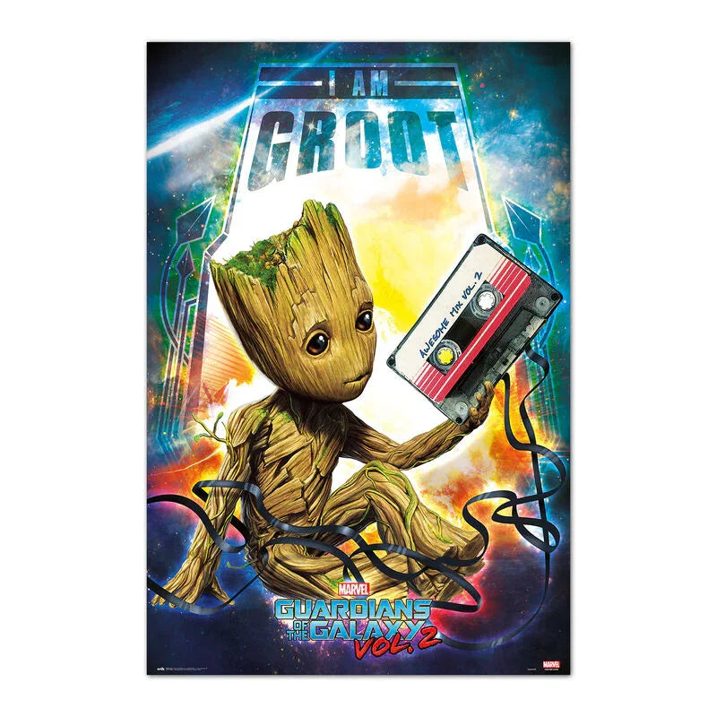 Marvel Groot Guardians of the Galaxy 2 Poster Collezione Nerdscape 91,5x61cm Carta Lucida Alta Qualità