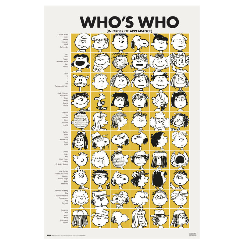 Affiche Peanuts Who's Who
