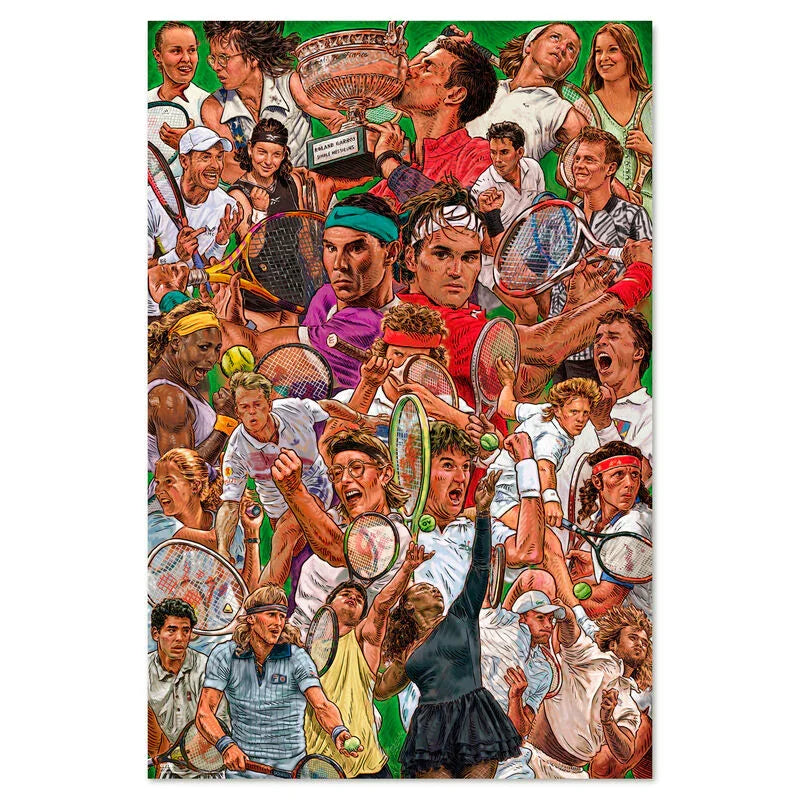 Legends of Tennis Poster Collezione Nerdscape – Stampa Glossy 91,5x61cm