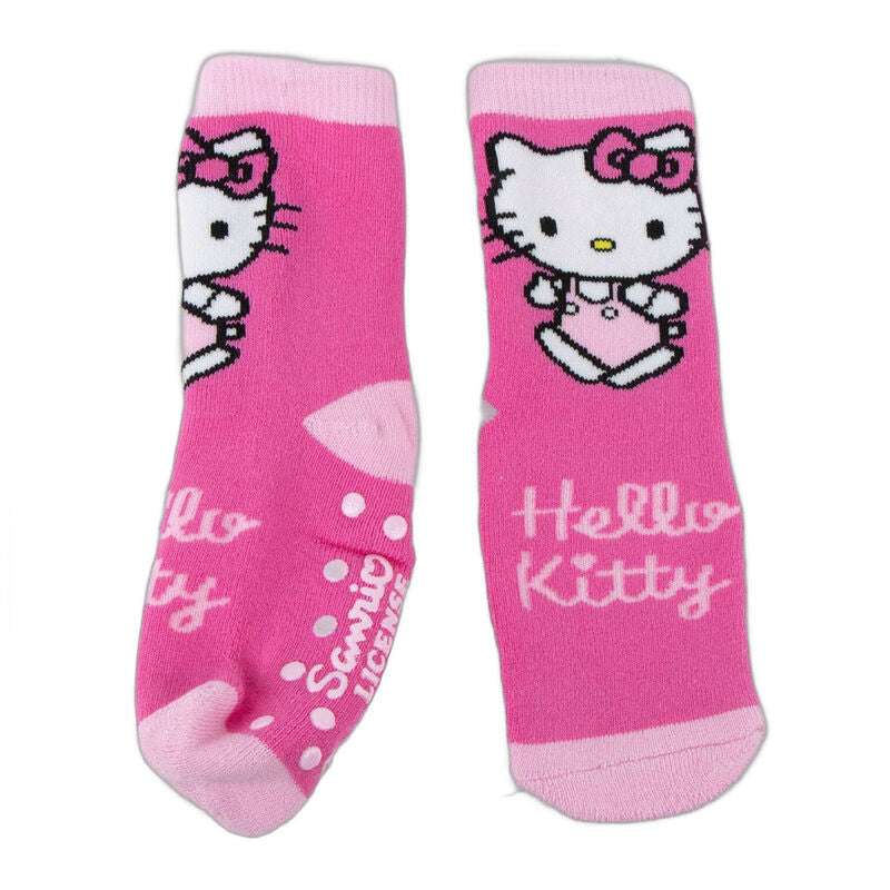 Calzini rosa Hello Kitty da bambino con disegno e logo Sanrio, stile nerd, Nerdscape