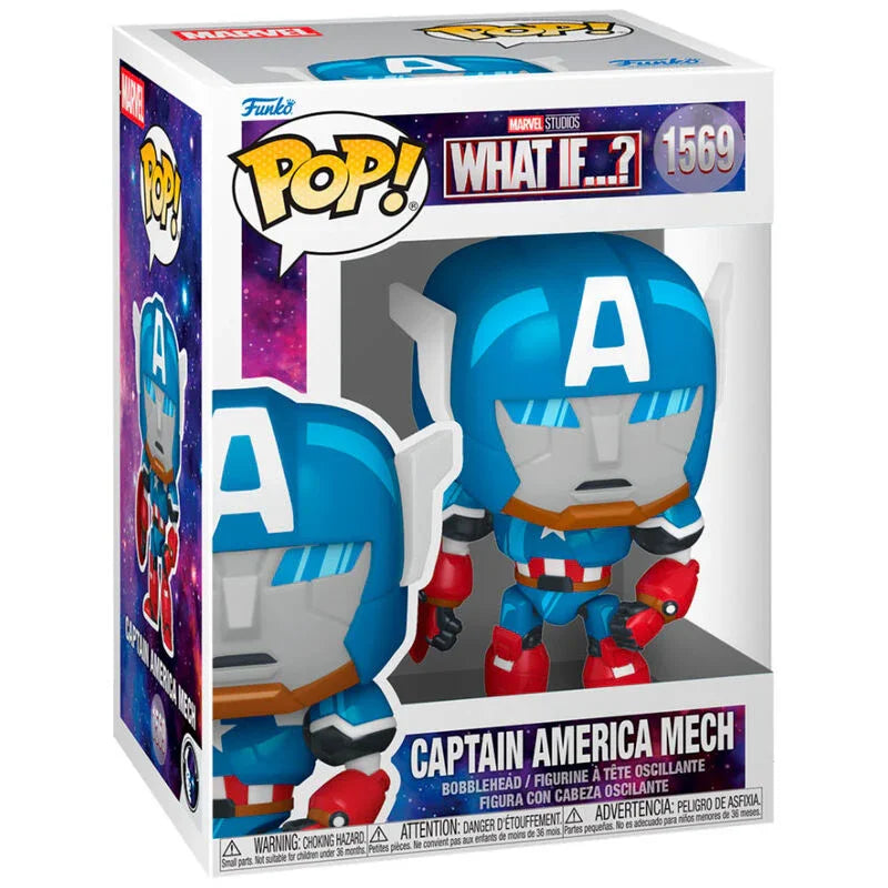 Funko Pop! Marvel What If..? Captain America Mech - Figura da Collezione Vinyl Nerdscape