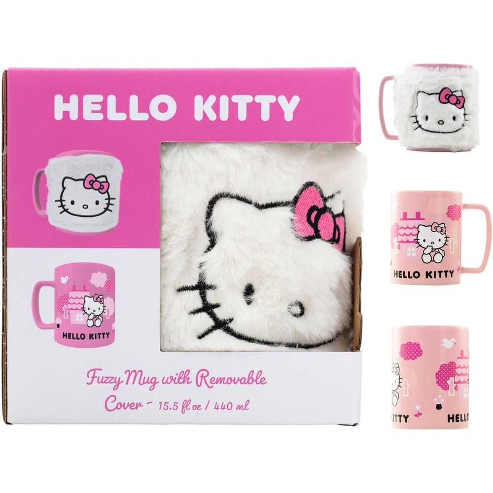 Hello Kitty Mug with teddy bear cover 440ml Nerdscape