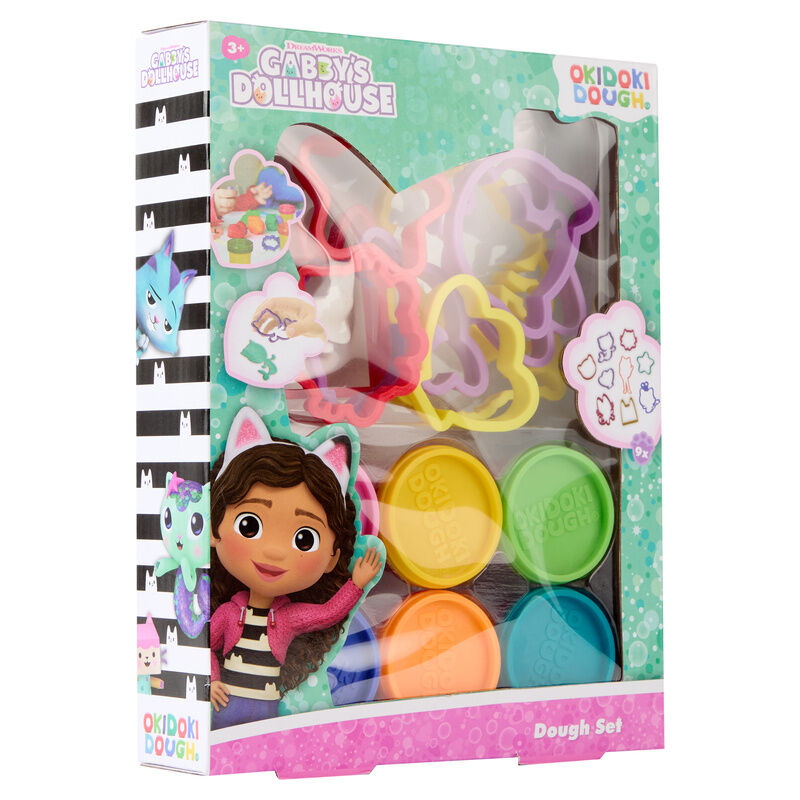 Gabbys Dollhouse pack of 6 mini pots of modelling clay + moulds