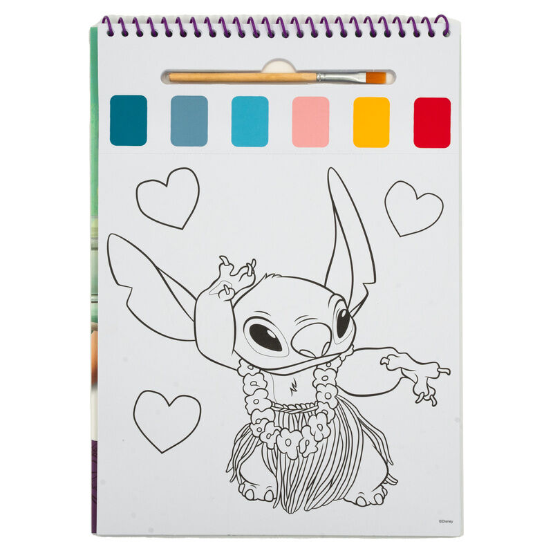 Carnet de croquis Stitch de Disney + aquarelles et pinceau