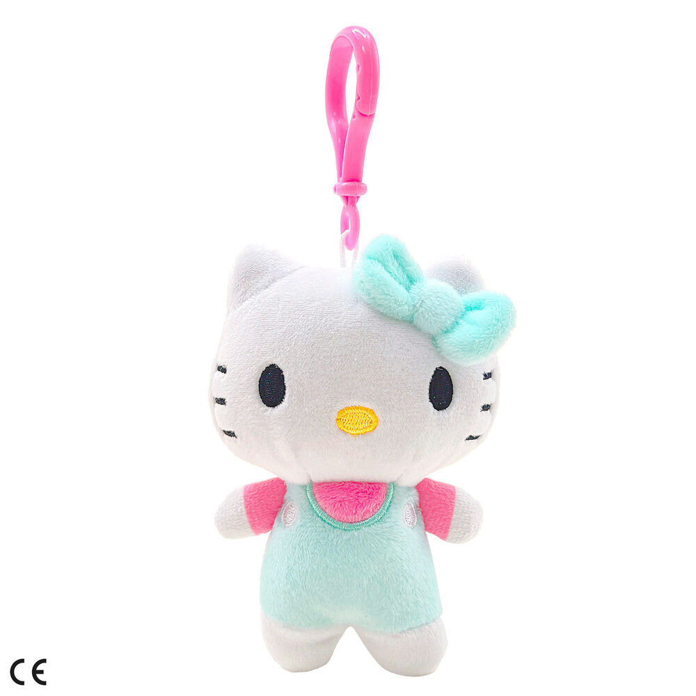 Peluches kawaii gatto bianco con fiocco azzurro portachiavi, gadget Nerdscape