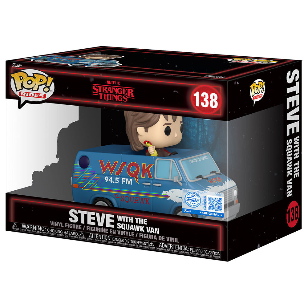 Figurine POP Rides Deluxe Stranger Things 5 : Steve avec le Squawk Van