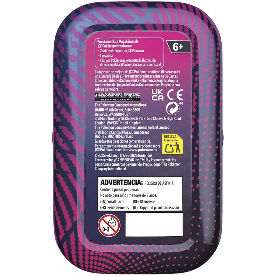 Jeu de cartes à collectionner Pokémon Mega Evolution en espagnol, mini-boîtes métalliques assorties