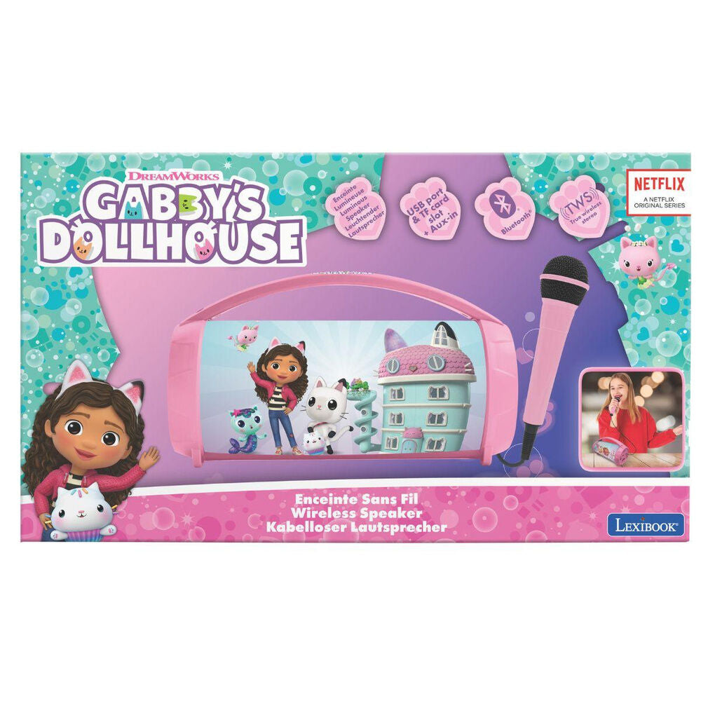 Enceinte Bluetooth lumineuse + microphone pour maison de poupée Gabbys