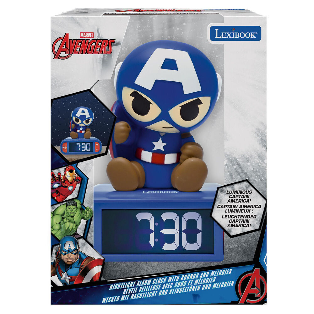 Réveil veilleuse 3D Captain America Marvel Avengers