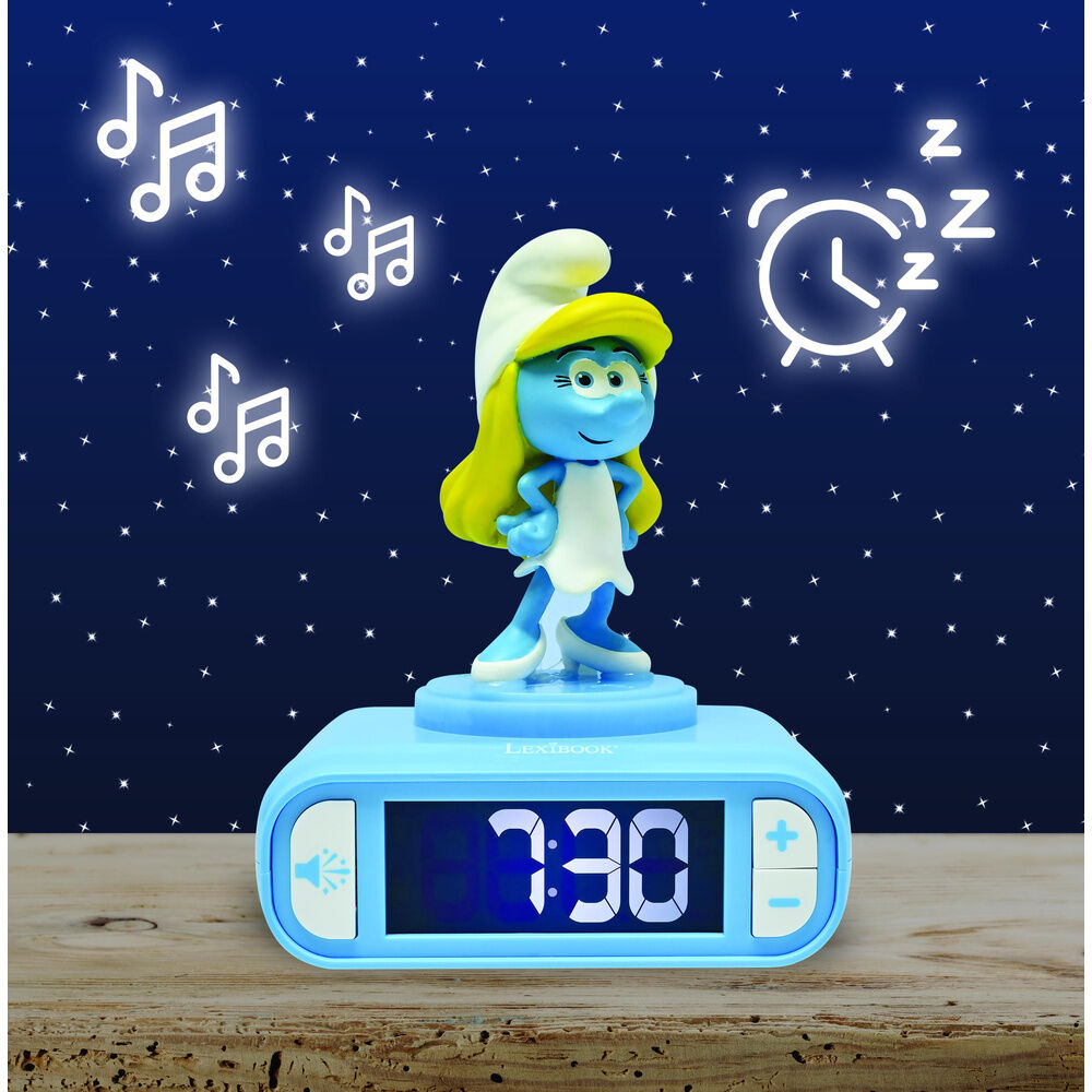 The Smurfs Smurfette 3D Night Light Alarm Clock