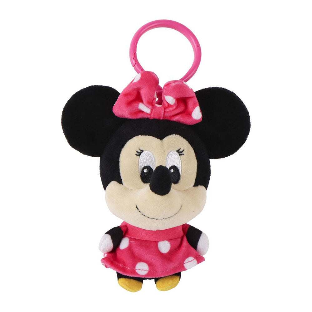 Portachiavi peluche Minnie rosa con fiocco, accessorio Disney da collezione Nerdscape.