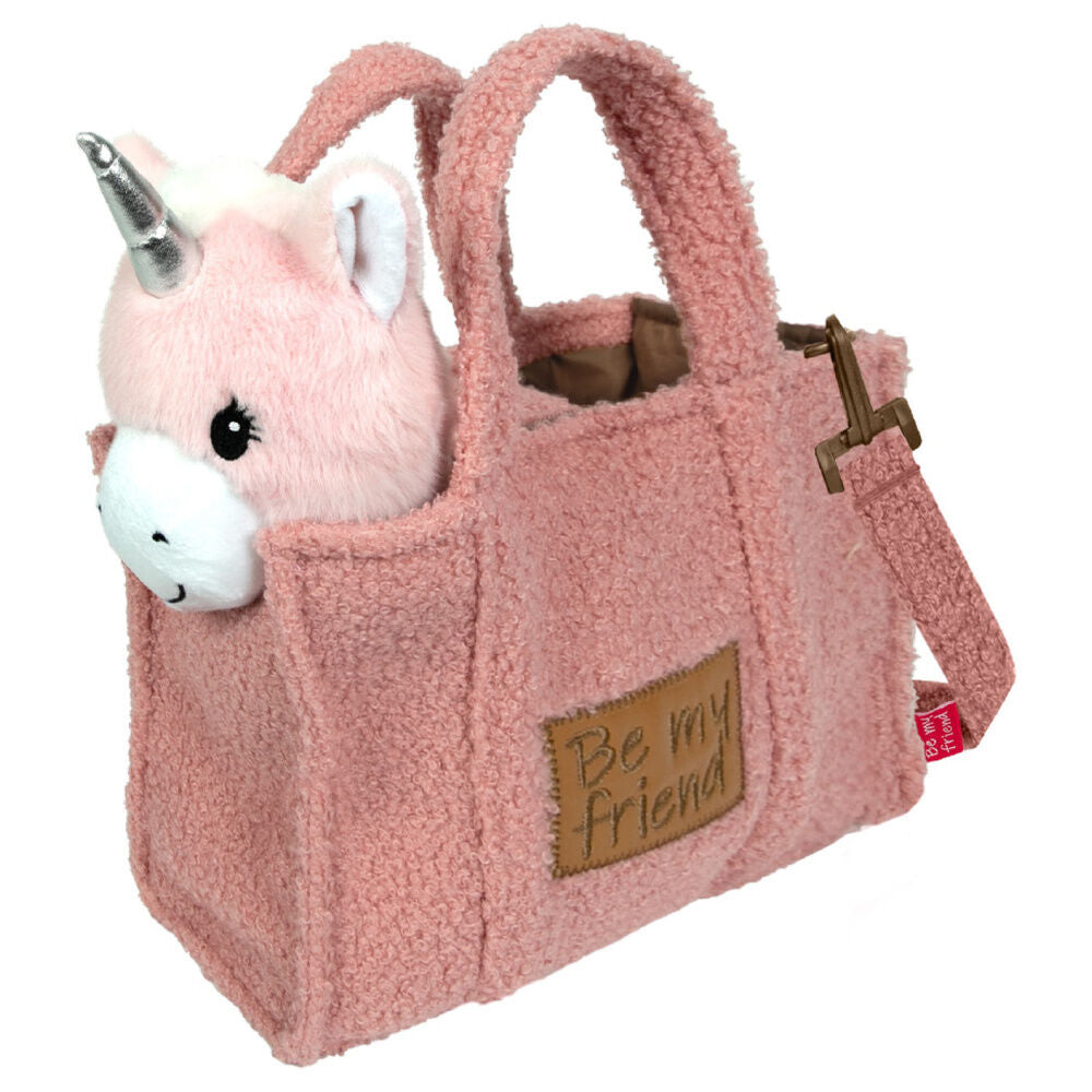 Peluche licorne + sac 28 cm