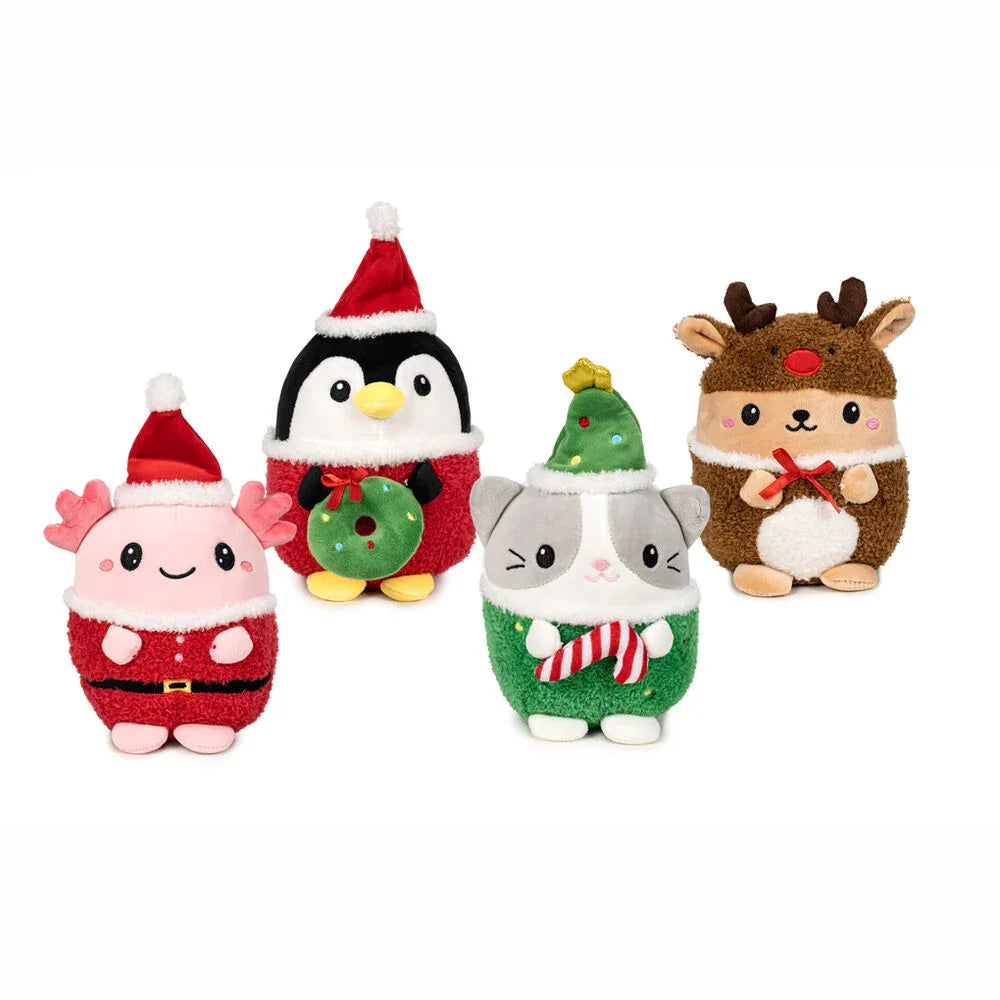 Peluche Kawaii Michi Mochi de Noël assortie, 19 cm