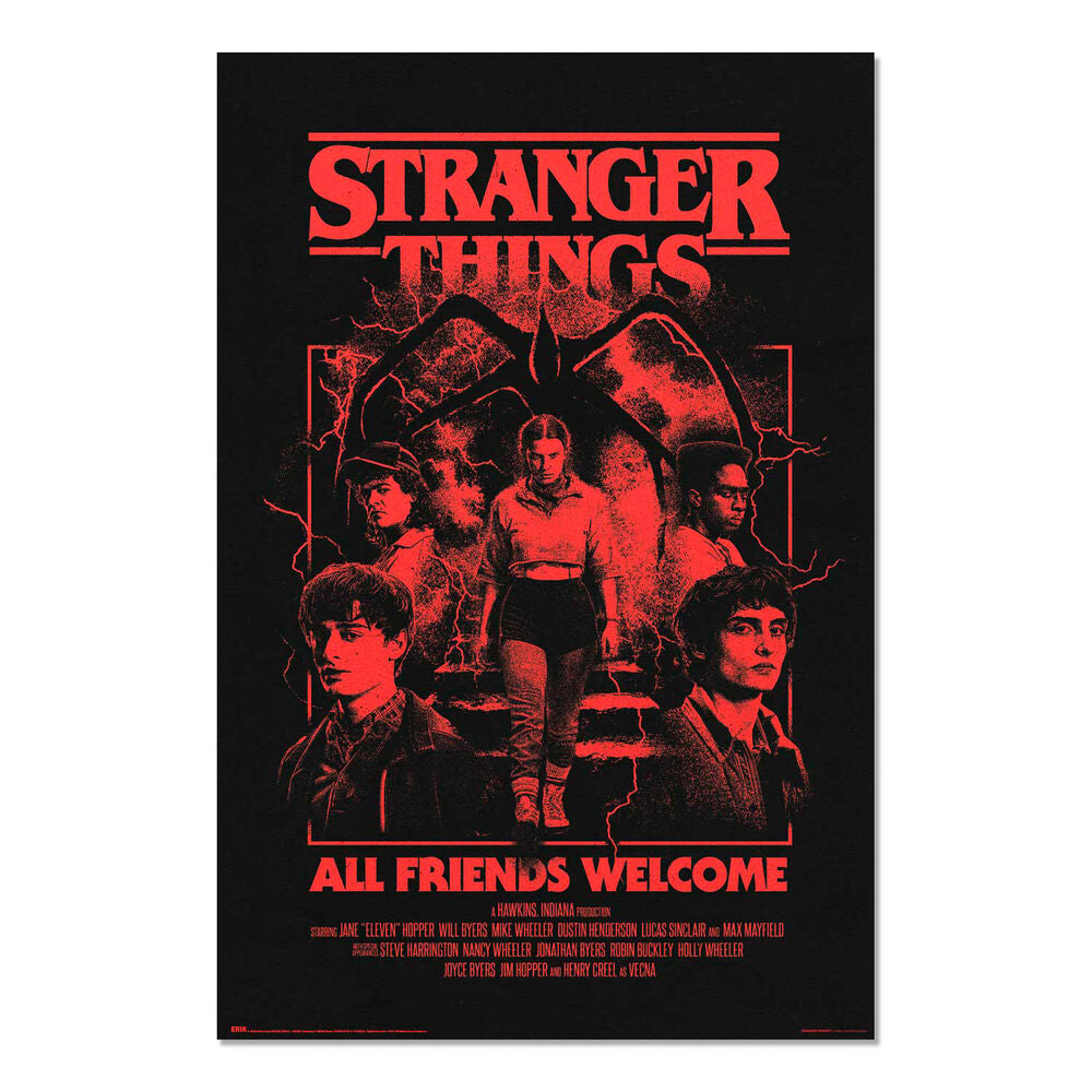 Affiche Stranger Things Tous les amis sont les bienvenus